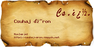 Csuhaj Áron névjegykártya